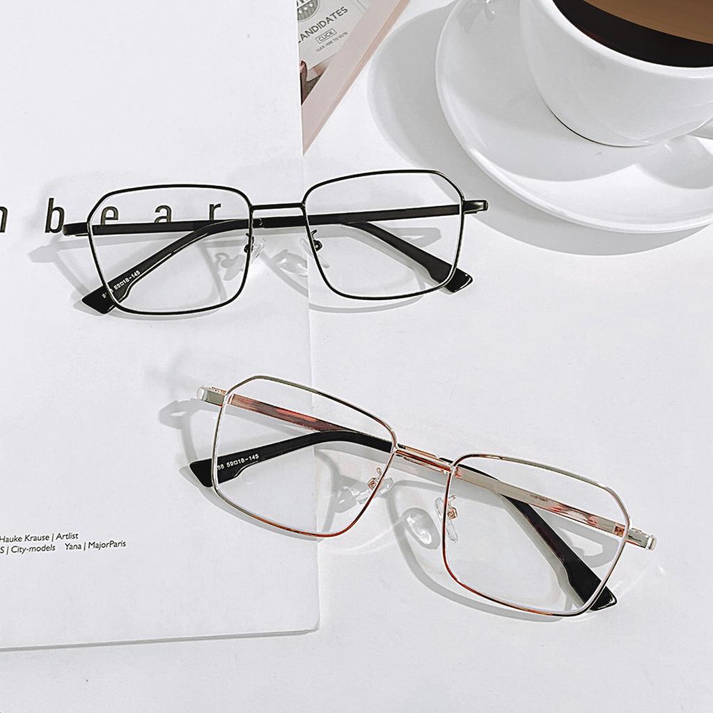 Brille Ss9188 Metall Quadratisch Transparent Retro Flachspiegel