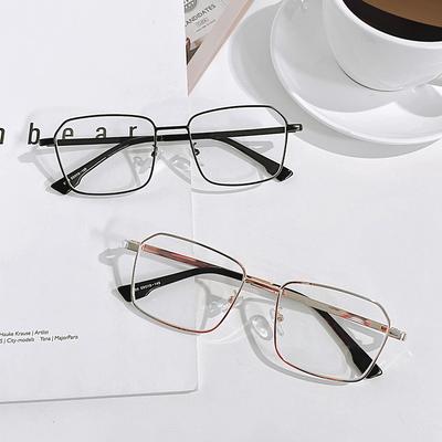 Okulary Ss9188 Metalowe Kwadratowe Przezroczyste Retro Płaskie Lustro