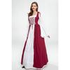 New Halloween Costume Red Bundle Waist Medieval Renaissance Vintage Dress