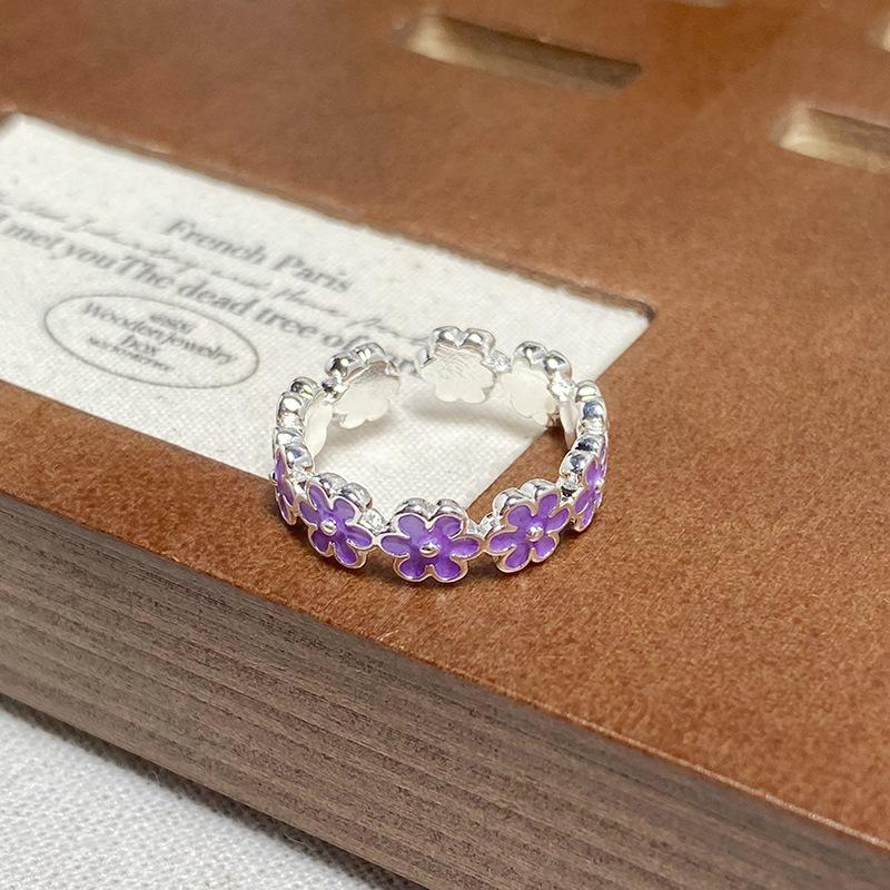[Qixi Festival Romance] Purple Enamel Dripping Oil Zir*****Pening Ring Butterfly Personality Sweet Dream Niche Ring