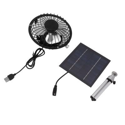 Tragbare Solar Fan 6W 6 Zoll Solar USB Dual Powered Fan Für Home Camping Outdoor Angeln Mit