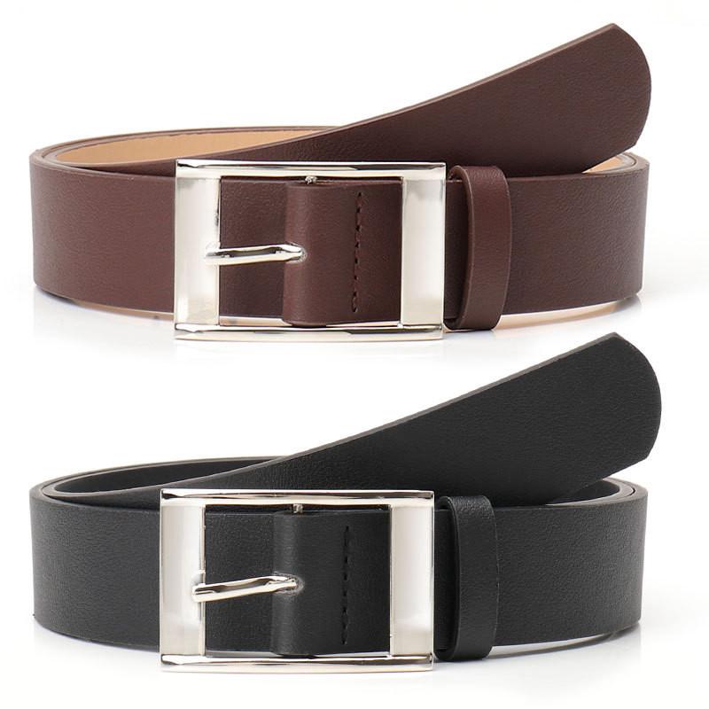 Elegant Faux Leather Belt With Alloy Pin Buckle For Business And Casual Attire