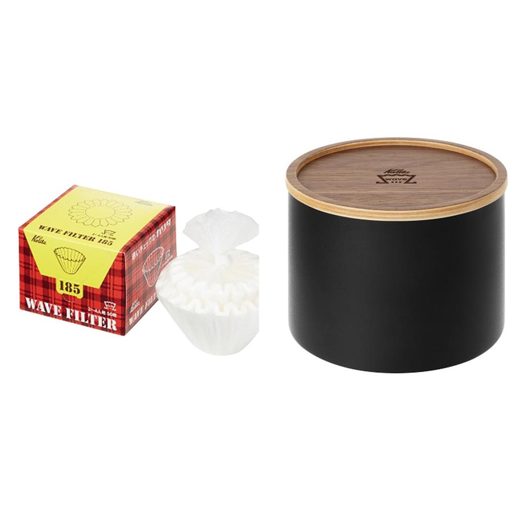 Kalita Wave Series Coffee Filter Case Set KWF (50-Piece Set) (Wave Filter Case, Black, KWF-185)