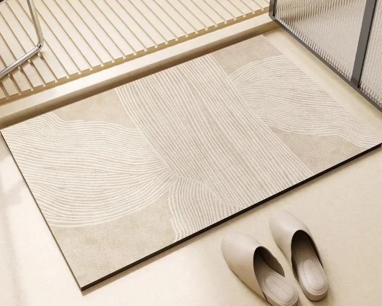 Minimalist Lines Art Bathroom Mat Geometric Doormats For Living Room Balcony Rug Home Ornament Toilet Super Absorbent Carpet