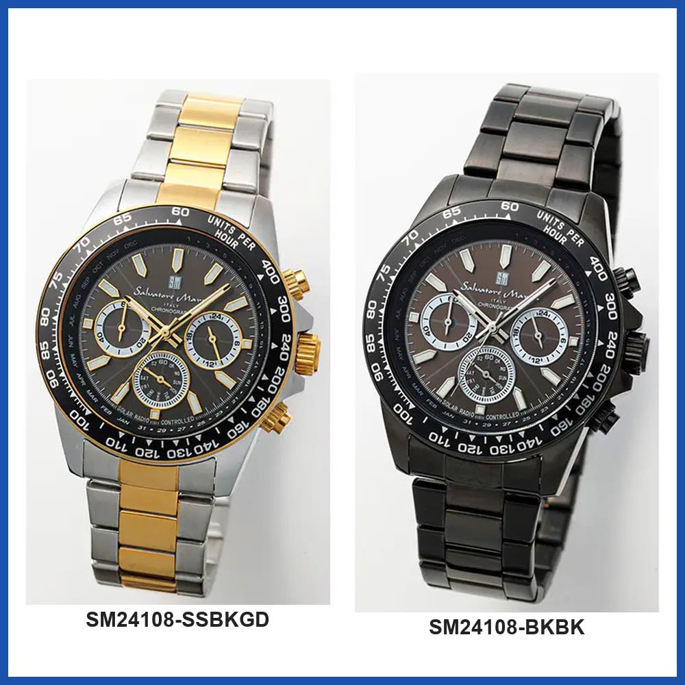 Salvatore Marra SM24108 Unisex Quartz Wrist Watch SM24108-SSBKGD SM24108-BKBK Gift Casual Business Sports Student