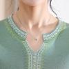 Mom's Spring Gauze Knit Top - Breathable Seven-Sleeve T-Shirt for Middle-Aged and Elderly Women