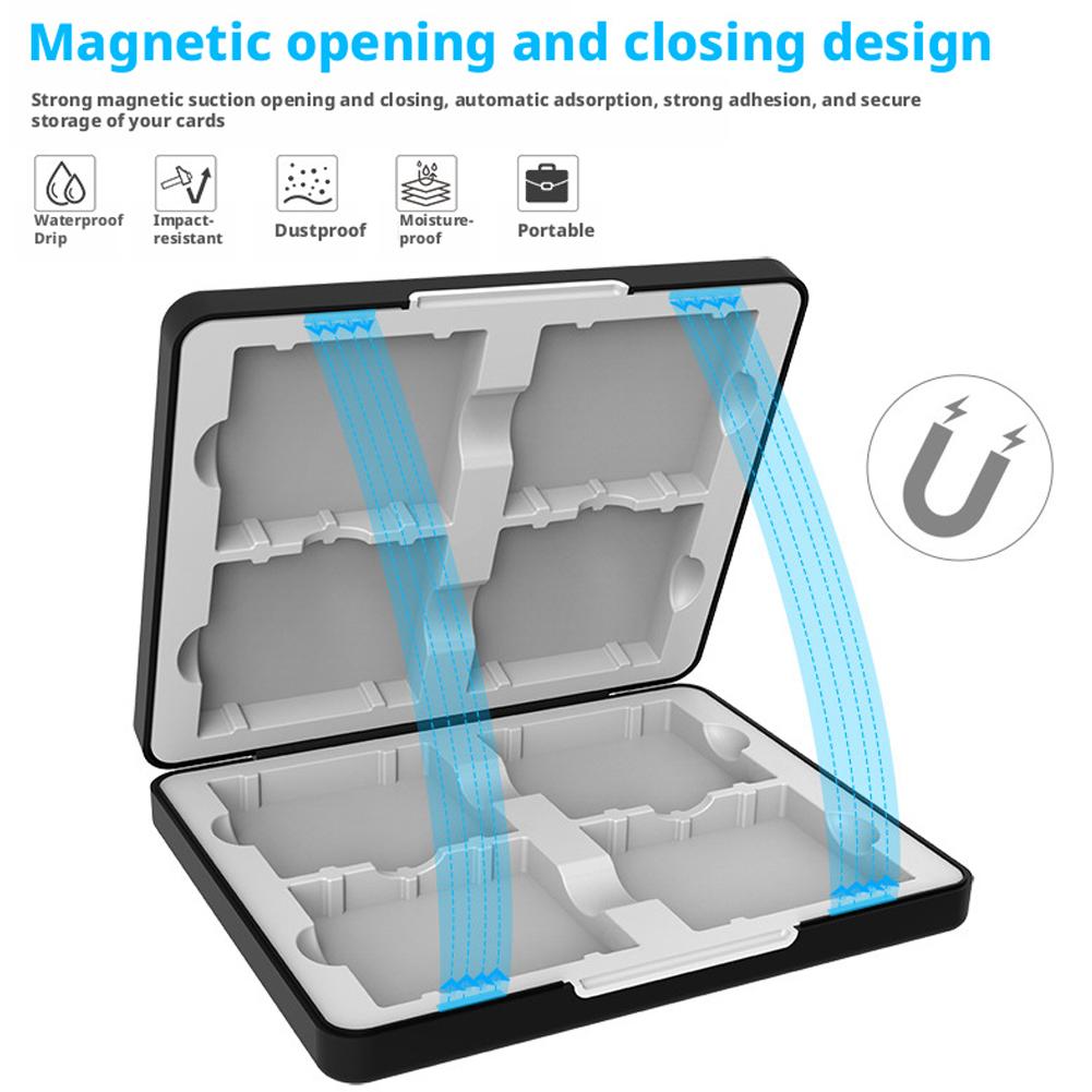 Game Card Storage Box For GBC/GB 8-in-1 Inner Magnetic Protective Case Shockproof For GameBoy Color Cartridges Organizer