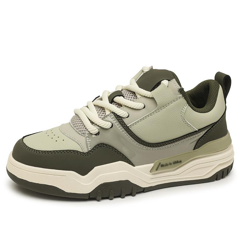 Thick-soled Casual Board Shoes for Men New Autumn Collection Low-top Sporty Lace-up Students Breathable Trendy Men's Sneakers