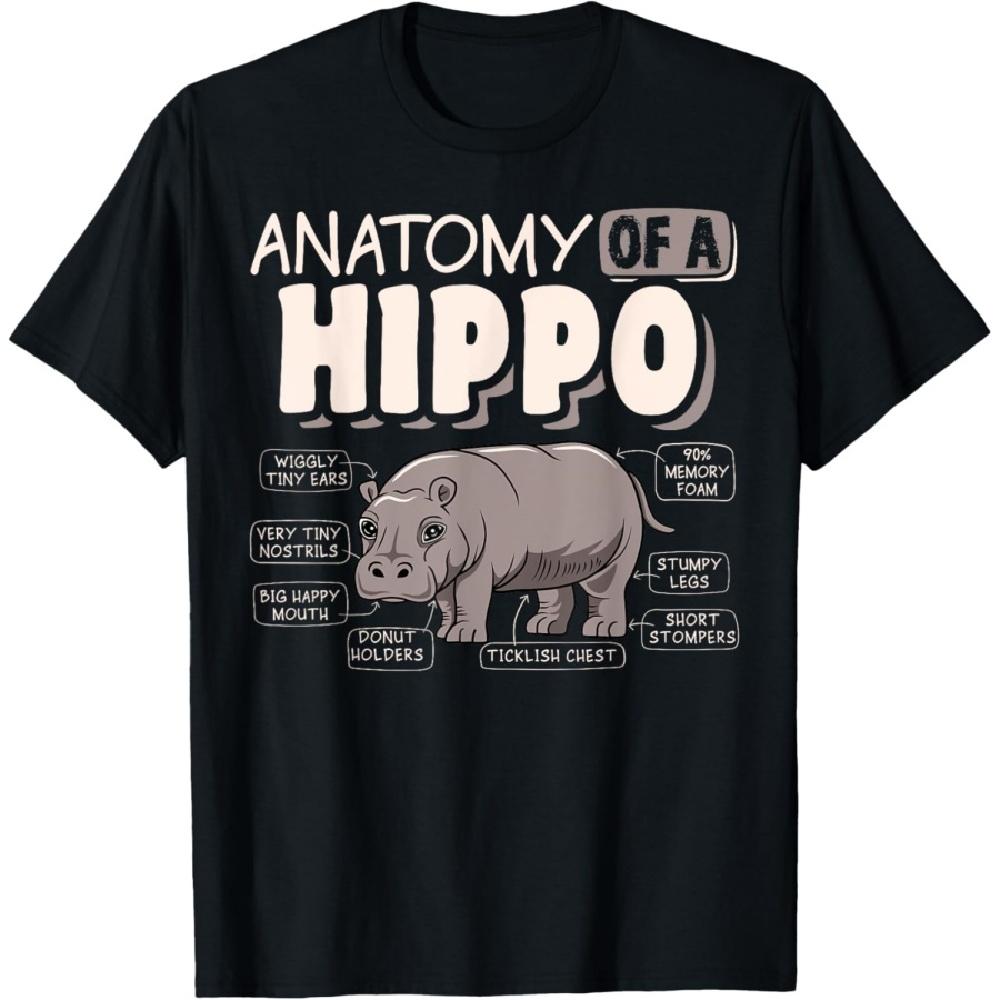 

Anatomy Of A Hippo Hippopotamus Lover Funny T-Shirt S
