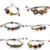 Bohemia Unique Natural Ceramics Adjustable Braided Rope Bracelet Bangle
