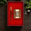 Chinese Solid Wood Pen Holder: Premium Desktop Ornament & Corporate Gift In Elegant Gift Box