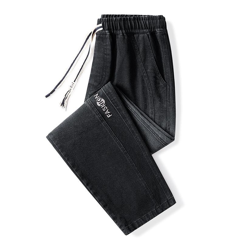 

Большие джинсовые мужские свободные повседневные брюки, толстые высококачественные прямые брюки XXXL