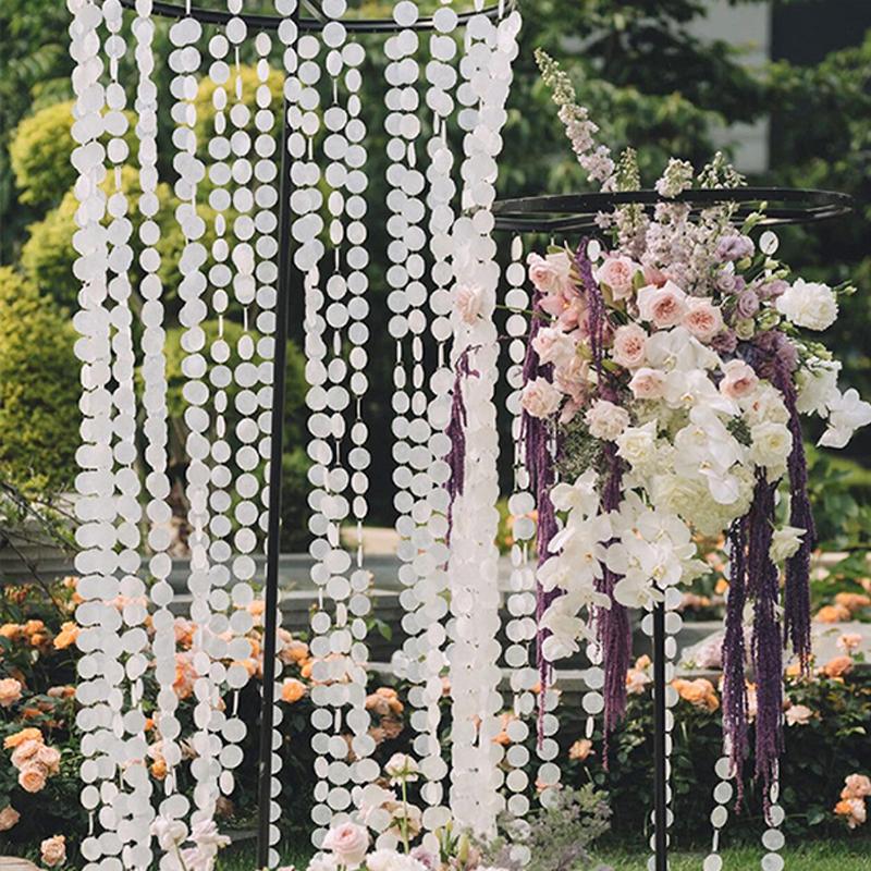 1PC Natural Shell Ornaments Mirror Shell Strings Home Lighting Wedding Decor Eco-Friendly White 1-Meter Shell Flakes 1m