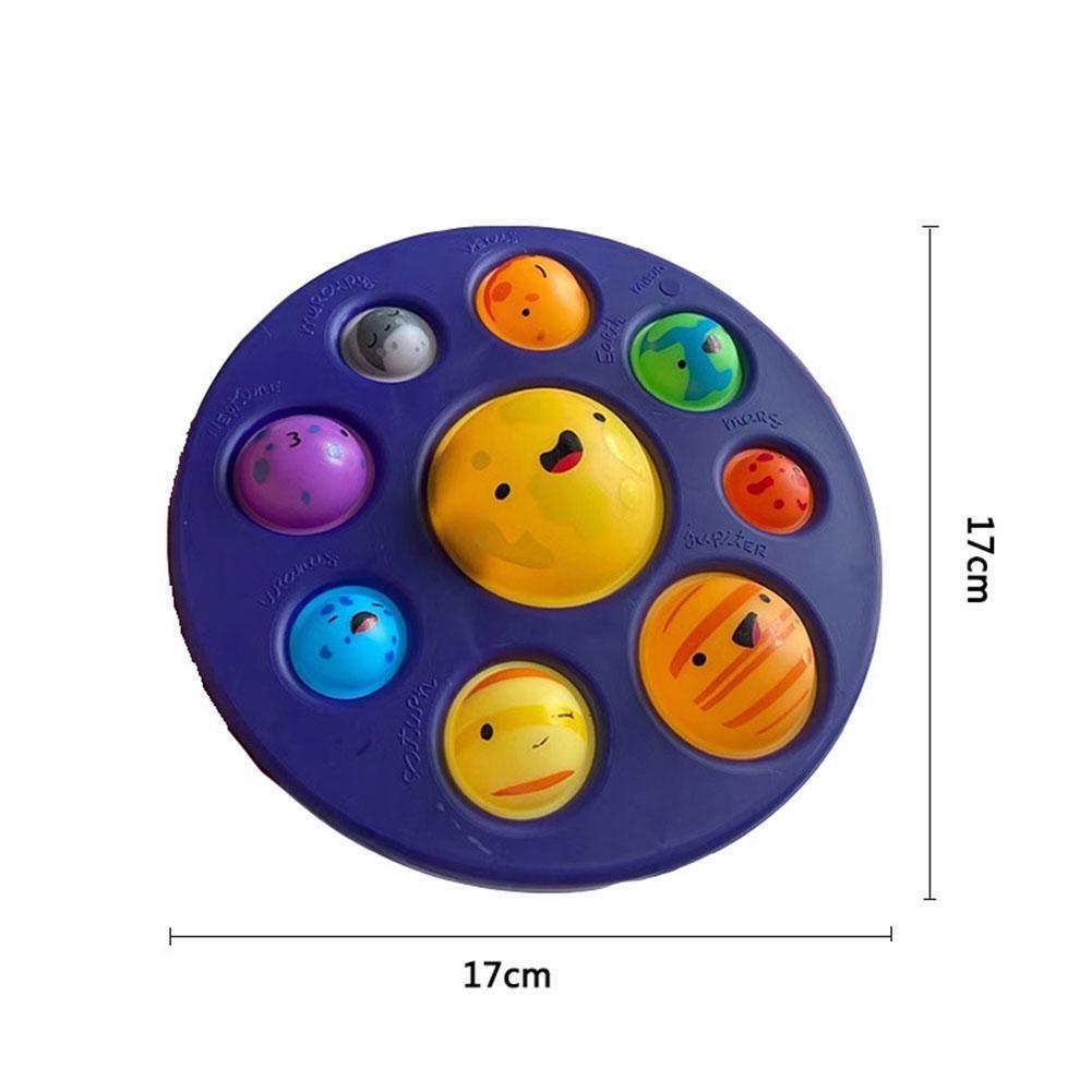 8 Planets Space Themed Push Bubble Fidget Toy Sensory Squishy Stress Relief Toys For Autism Kids Montessori Educational Child Gi
