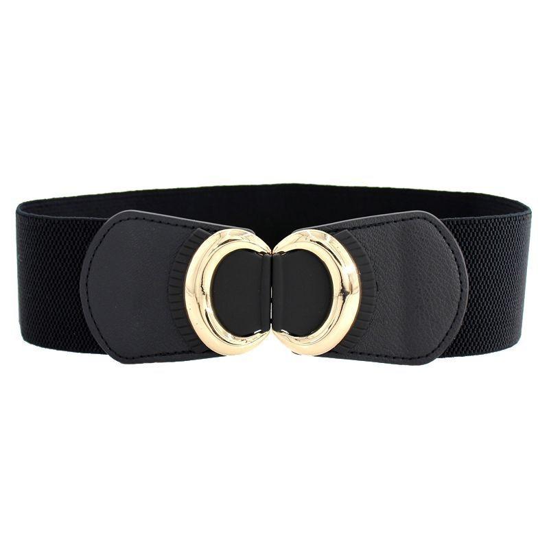 Stylish Women's Black Elastic Waist Belt For Dresses And Coats Perfect For All Seasons