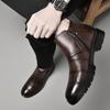 Fashion Causal Business Formal Shoes Men Chelsea Genuine Leather Ankle Boots Fashion Crocodile Leather Round Toe Antiskid Designer Boots