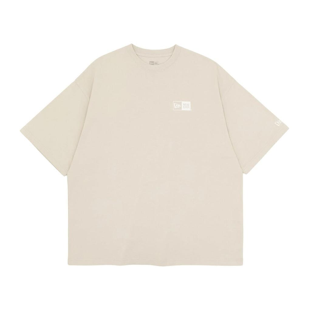 NEW ERA Short Sleeve Oversized Stone white Oversized Cotton Tee Box Logo T-Shirt S/S