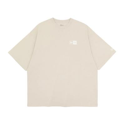 Oversized S Cotton Tee Box Logo S/S T-Shirt Stone/White S/S