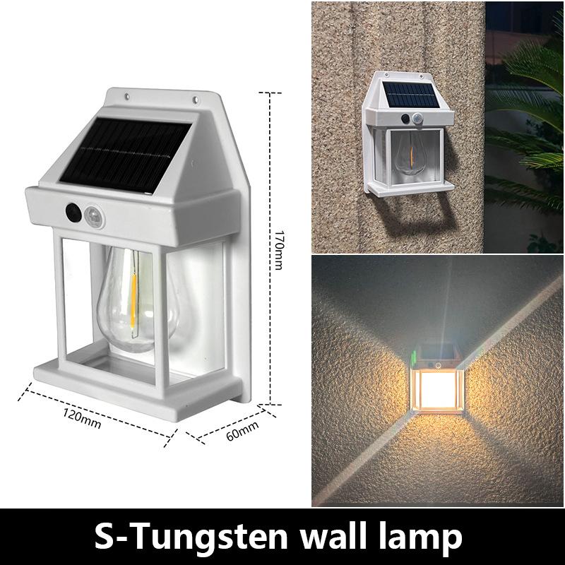 

Новый настенный светильник на солнечной батарее, уличный водостойкий интеллектуальный индукционный светильник на вольфрамовой нити, двор, сад, вилла, освещение, ночник 1pcs