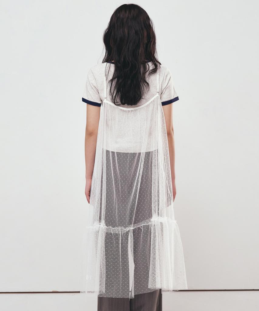 Nigaennikol Dots See-Through Layered Fill Dress_Ivory