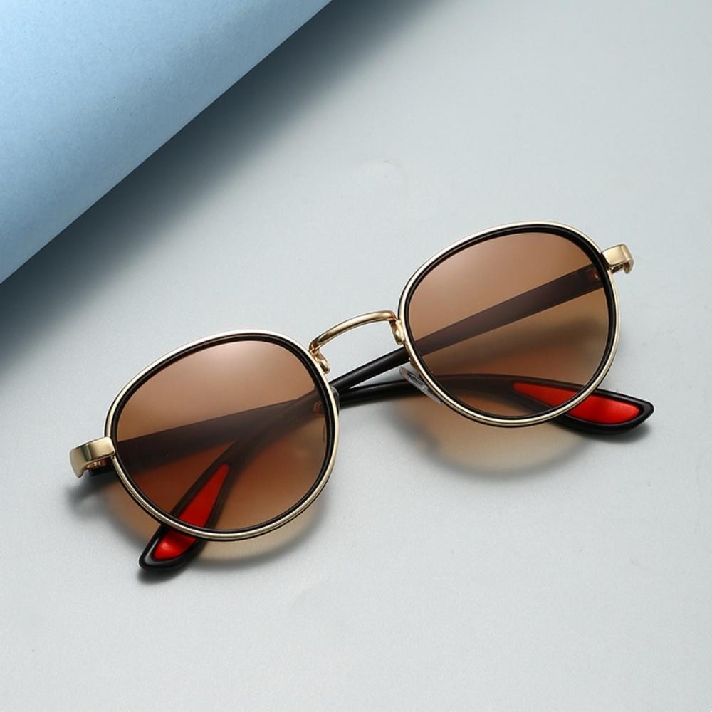 Round Retro Sunglasses Men Women UV400 Protection Sun Glasses Metal Steampunk Vintage Goggles Trendy Punk Outdoor Eyewear