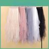 Long Wtempo Summer Skirt Maxi Women Fcute Highwaisted Pleated Kawaii Tulle Skirt Mesh Gauze