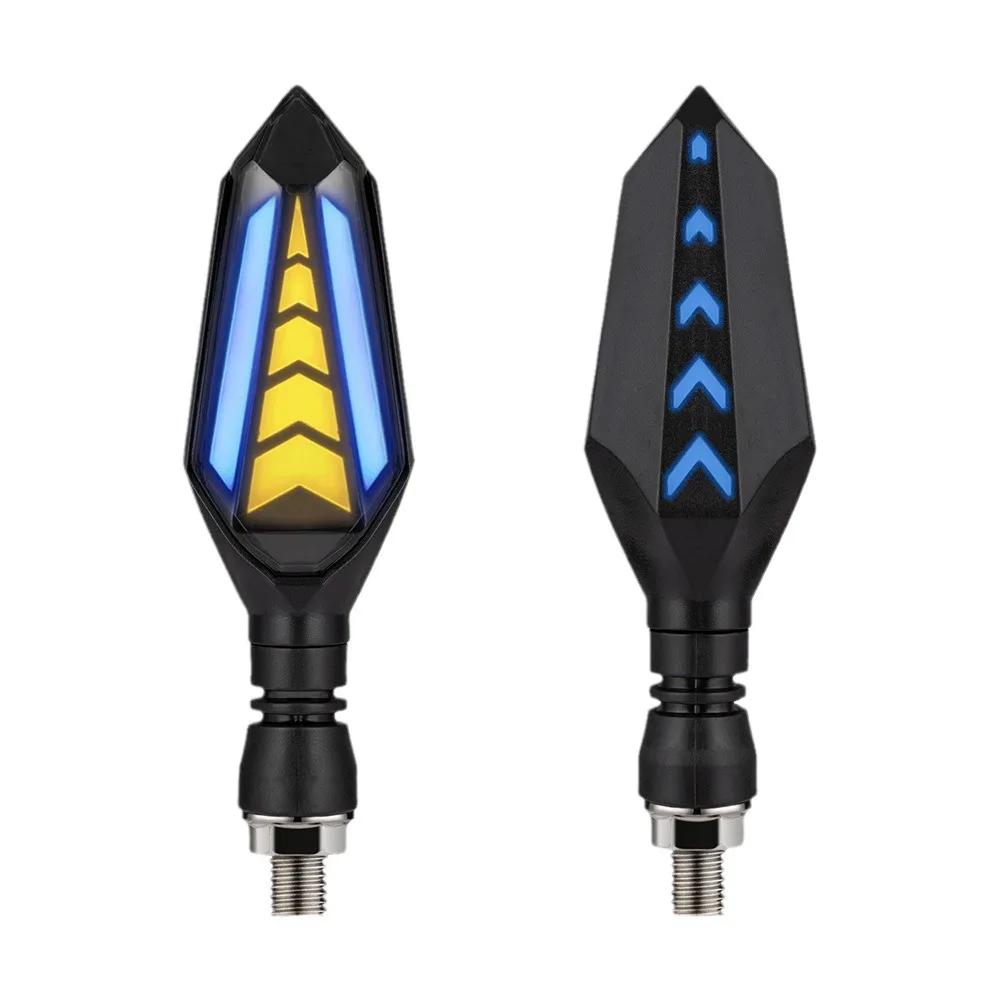 2Pcs Motorcycle Turn Signal Light Universal 12V Blinker Indicator Waterproof Moto Warning Rear Tail Lights Running Lamp Lighting