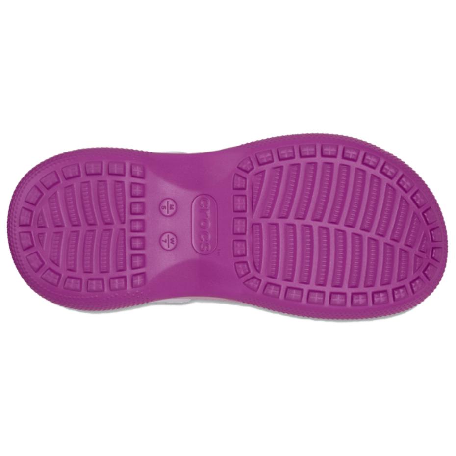 Crocs Clogs Round Toe Thick Sole Hole Shoes Women Clogs White Purple 211355-5BV