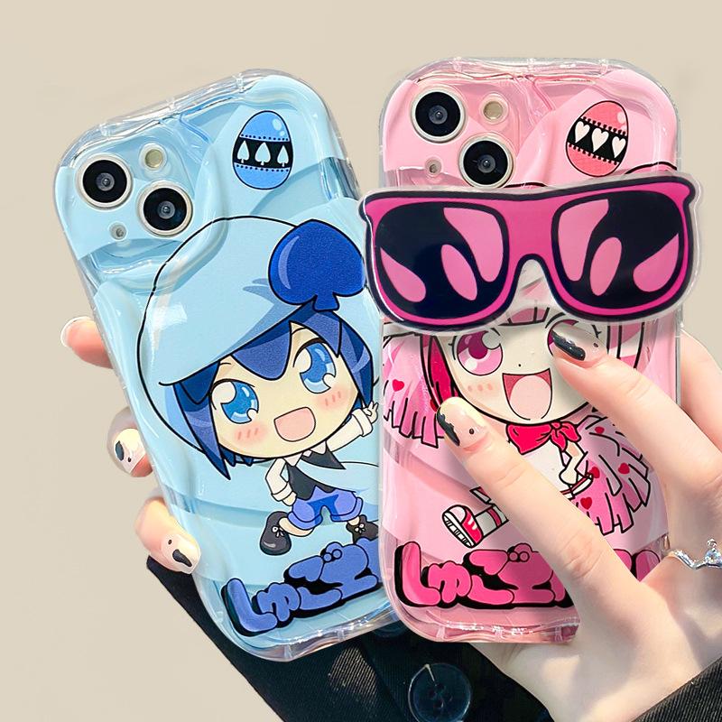 Applicable To Apple 15Pro Mobile Phone Case Iphone13/12 Transparent Silicone Xs/xr Cute Cartoon Sunglasses Holder 6