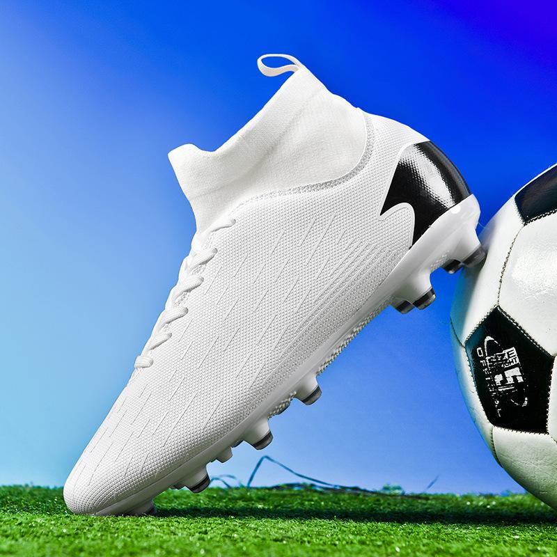 Year of the Dragon New Women's Football Shoes Broken Nails Men's High-top Mandarin Duck Long Nails Adult Game Training Sports Football Shoes