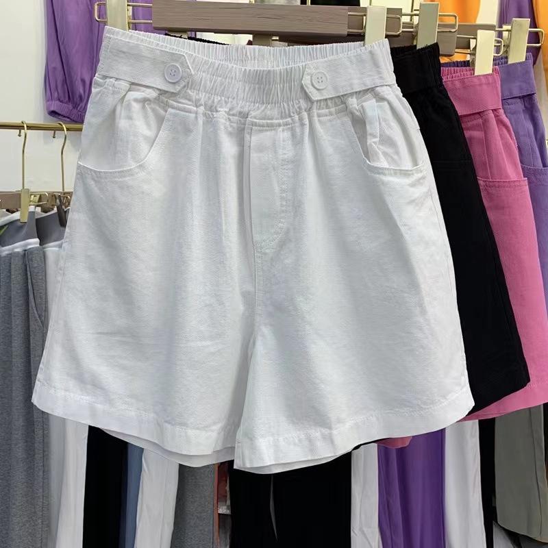 Women's Purple Cotton High-Waist Sporty Shorts - Japanese Style, Versatile, Slimming, Casual Summer Wear