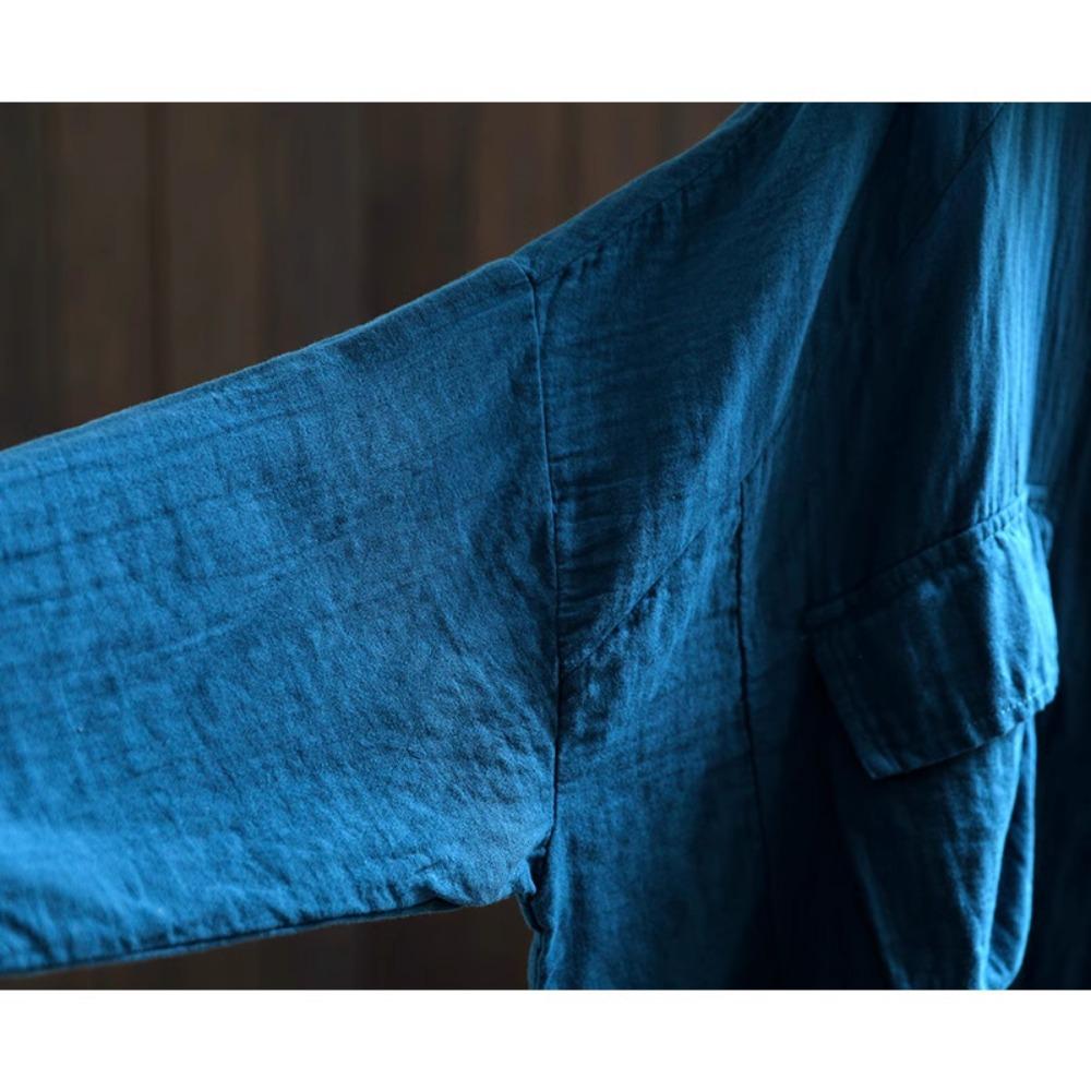 DIMANAF 2025 Spring Shirt Large Size T-shirt Women Linen Long Sleeve Pockets Fashion Tops Tees Loose Tees New