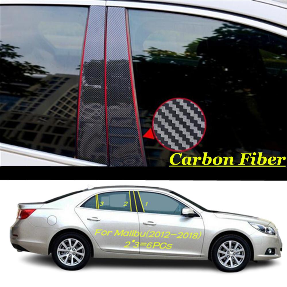 For Chevrolet Malibu 2012-2017 2018/XL 2016- Car PC Material Pillar Post Cover Door Trim Window Molding Sticker Accessories