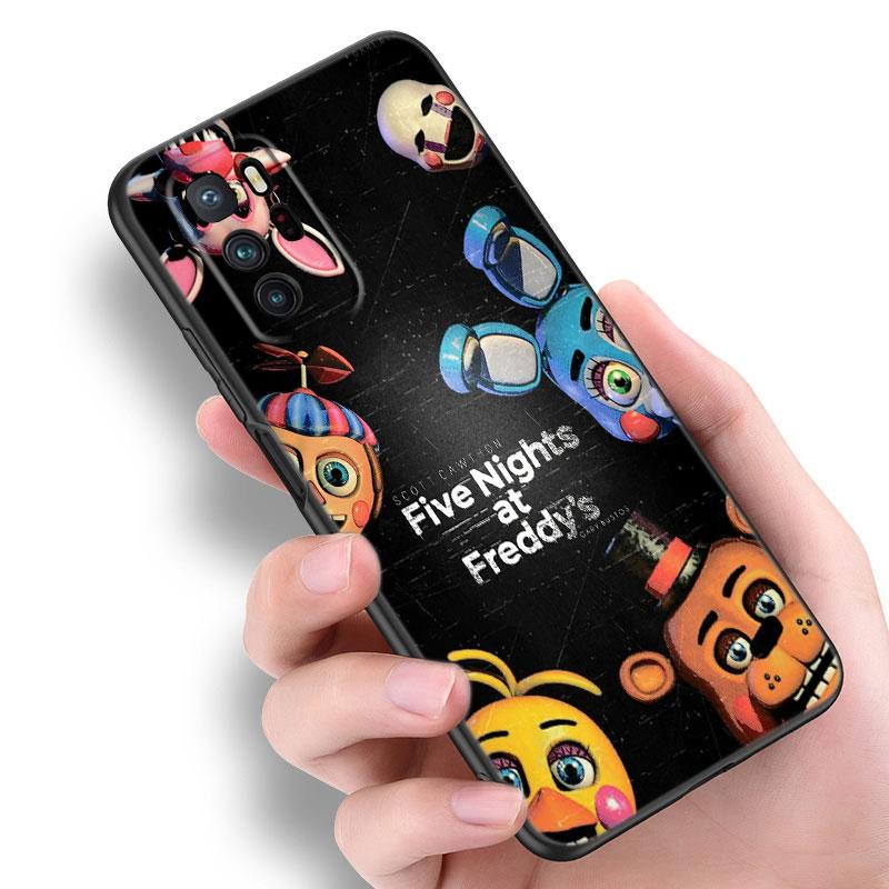 Fnaf Animatronics etui na telefon xiaomi Redmi Note 10 9 Pro Max 10S 10T 9A 9C 9S 9T 8A 8T 8 7 Pro miękka TPU czarna okładka