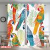 2D flat printing 2pcs Curtain Curtains Colorful Parrots Among Leaves Digital Printed Polyester Drapes Family Party Decoration