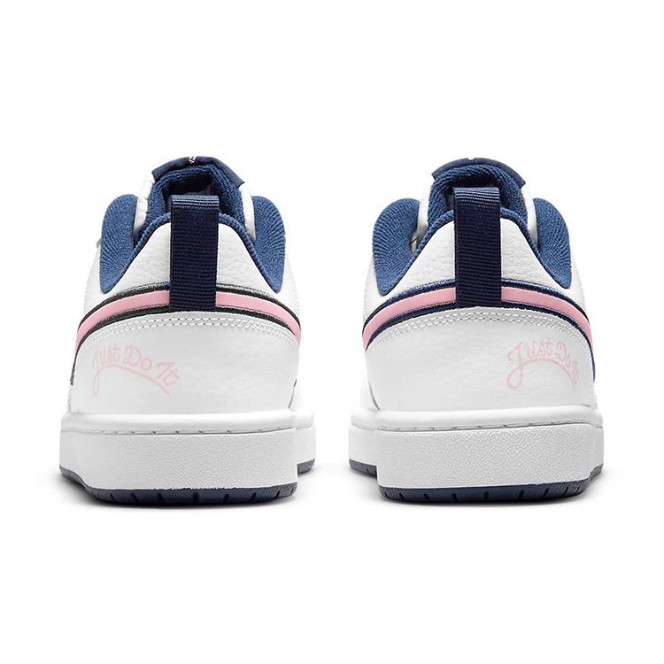 Nike Court Borough Low 2 SE GS White Pink Glaze Midnight Navy Kids Sneakers Pink-Glaze-Midnight-Navy DB3090-100