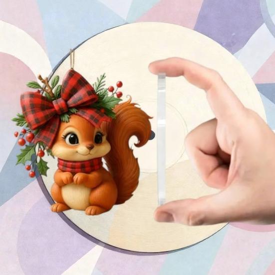 Yousheng Veverka Adventní kalendář 2025 24denní vánoční odpočítávací kalendář s 24 2D akrylovými ozdobami veverek pro sváteční výzdobu stromku