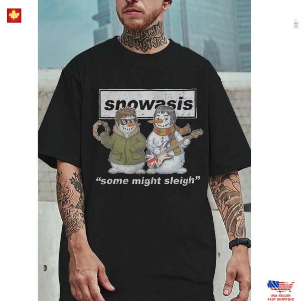 Snowasis  Some Might Sleigh  T-Shirt | Funny Christmas Holiday Tee | Winter Gift Unisex T-Shirt M