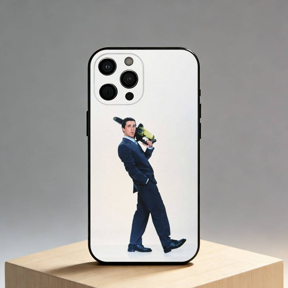 

American Psycho Phone Case For iPhone17,16,15,14,13,12 Plus,Max Soft Silicone Black Cover iPhone17PRO