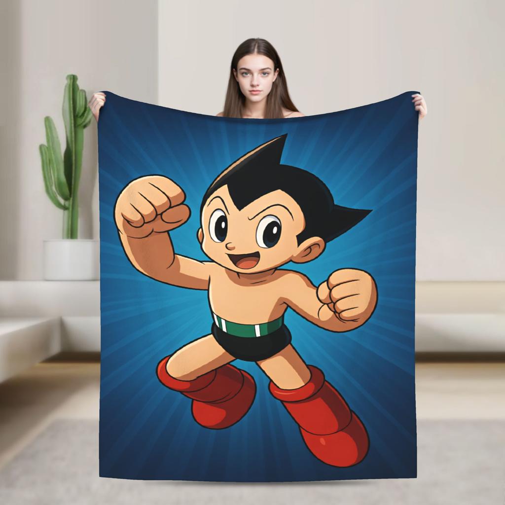 Super Soft BlanketChild Camping Astro Boy Anime Throw Blanket Flannel Bedspread For Bedroom Pattern Sofa Bed Cover