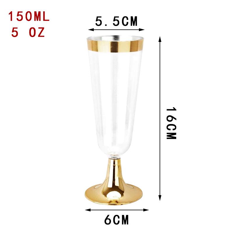 Detachable Red Wine Dessert Cup with High Stem - Disposable Plastic Champagne Flute for Weddings or Pudding Mousse.