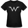 Funny Weezer Logo Women's T Shirts, Black