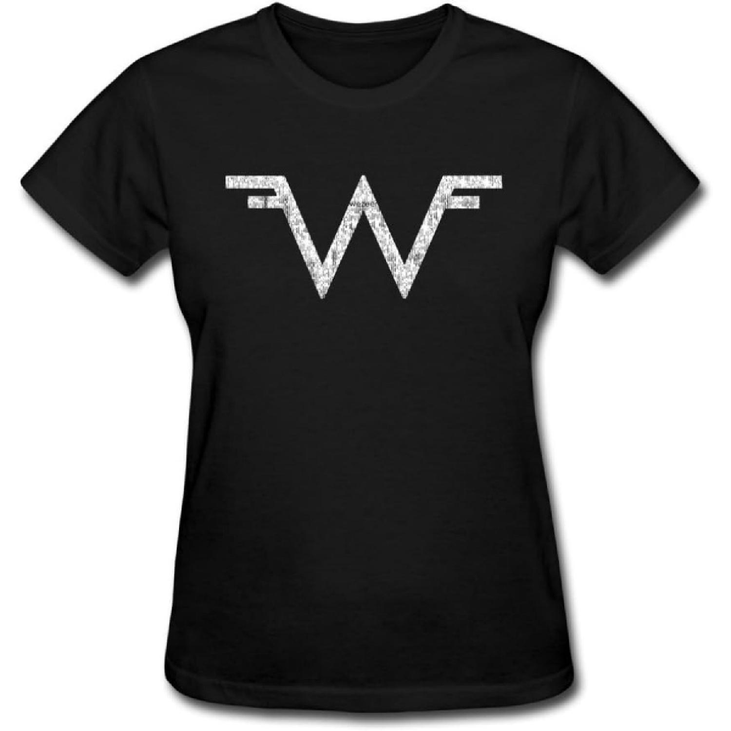 Смешные женские футболки с логотипом Weezer, Черные S