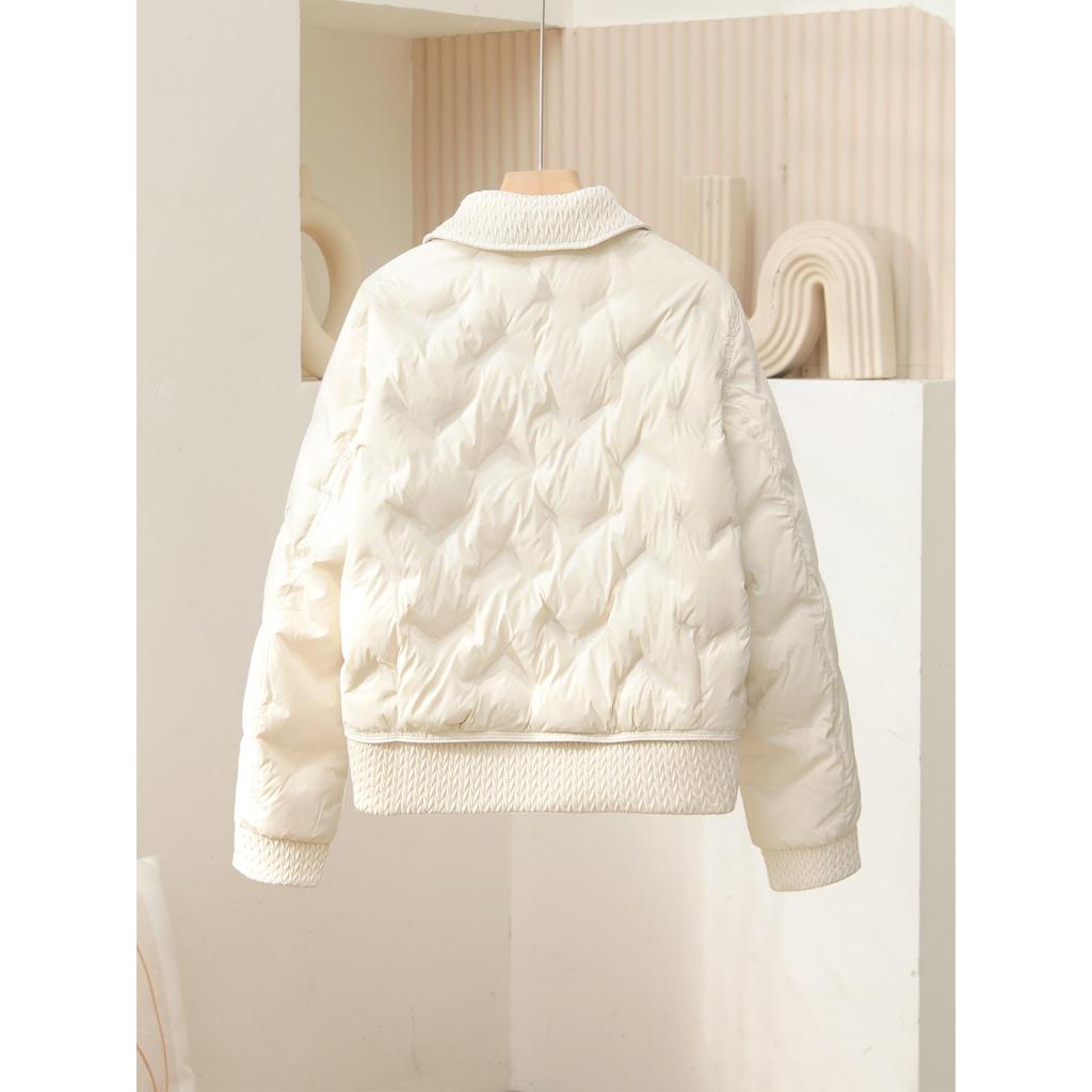 Women's 2025 Lightweight Short Down Jacket - Winter Fashion Polo Collar, Single-Breasted Design.