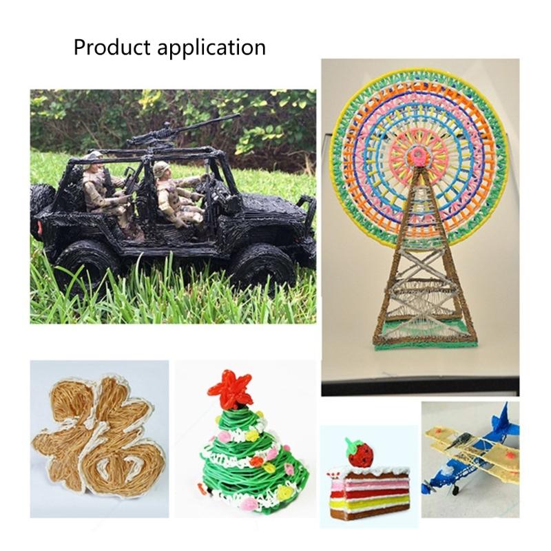 1.75mm Diameter PCL 3D Pen Filaments Random Color, Smooth Texture Filaments for Low Temperature 3D Printing Pen