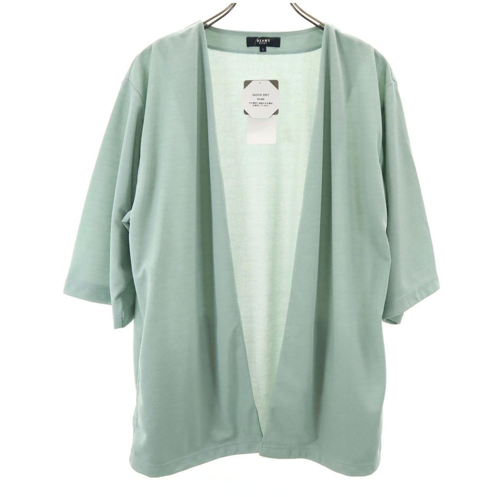 Unused BEAMS HEART Short Sleeve Cardigan L Green System DRY Women Used