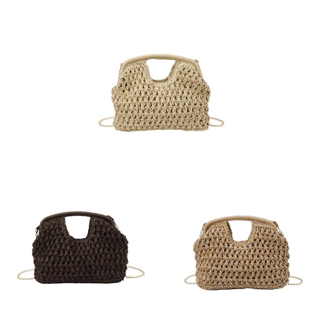 Handcrafted Woven Shoulder Bag For Women Summer Casual Travel With Inner Pouch