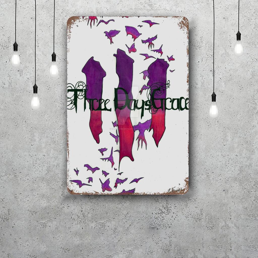Three days grace band Dekoration Poster Vintage Blechschild Metallschild Dekorative Plakette für Kneipe Bar Man Cave Club Wanddekoration