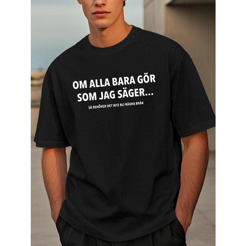 

Мужская футболка с коротким рукавом - Повседневная летняя футболка с принтом, геометрическим узором, круглым вырезом, машинная стирка, дышащая S чёрный