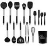 Silicone & Stainless Steel 15-Piece Non-Stick Kitchenware Set: Spatula, Soup Spoon, More.